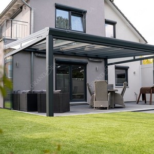 Pergola motorisée d'extérieur en aluminium avec revêtement en poudre, kit de pergola avec éclairage LED pour abri de voiture, <span class=keywords><strong>garage</strong></span> et décoration extérieure - Product Image 5
