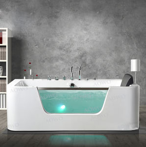 Bañeras de hidromasaje individuales baratas Balnearios de bañera modernos de alta calidad <span class=keywords><strong>con</strong></span> panel de vidrio transparente <span class=keywords><strong>con</strong></span> baño de burbujas termostático - Product Image 4