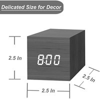 Cube numérique LED rouge petites horloges de Table en bois pour chambre