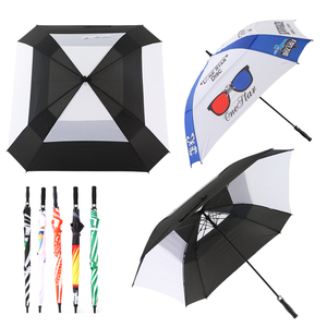 Cadeau personnalisé OEM ODM parapluie droit parasol à côtes solides umberalles grands parapluies de golf pour la pluie coupe-vent - Product Image 1
