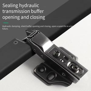 Bisagras de cierre automático para muebles de baño, bisagras hidráulicas de acero plateado de cierre suave para gabinetes, diferentes estilos de sujetadores - Product Image 3