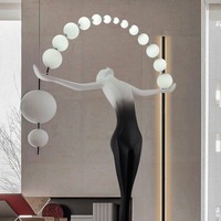 Lampadaire LED de style nordique artistique, sculpture humanoïde, pièce de designer pour hôtels, bureaux de vente, salles d'exposition, figurine humaine