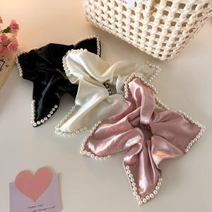 Diadema Cuadrada Grande de Color Sólido Retro con Perla para Mujer - Product Image 2