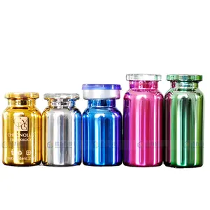 Hot Sale UV Printing Steroid Glass Vial with Rubber Stopper 10cc 10ml Colorful Glass Bottle Medicine Vaccine Container