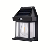 Lampe murale à capteur de mouvement à énergie solaire avec réglage de luminosité double pour clôture, patio, terrasse