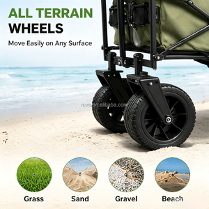 <span class=keywords><strong>Chariot</strong></span> pliable en fer OEM <span class=keywords><strong>de</strong></span> marque, directement d'usine, blanc et vert foncé, avec panneau latéral abaissable, étanche, portable, pour camping en extérieur - Product Image 4