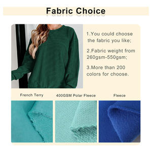 Personalizado de alta calidad de invierno de color sólido bordado al aire libre Casual 100% algodón PANA pulóver cuello redondo de gran tamaño deportivo - Product Image 2