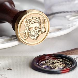 Têtes de sceau de cire Suidis Dark Series en cuivre, motif crâne fantaisie d'Halloween, fournitures artisanales faites à la main - Product Image 5