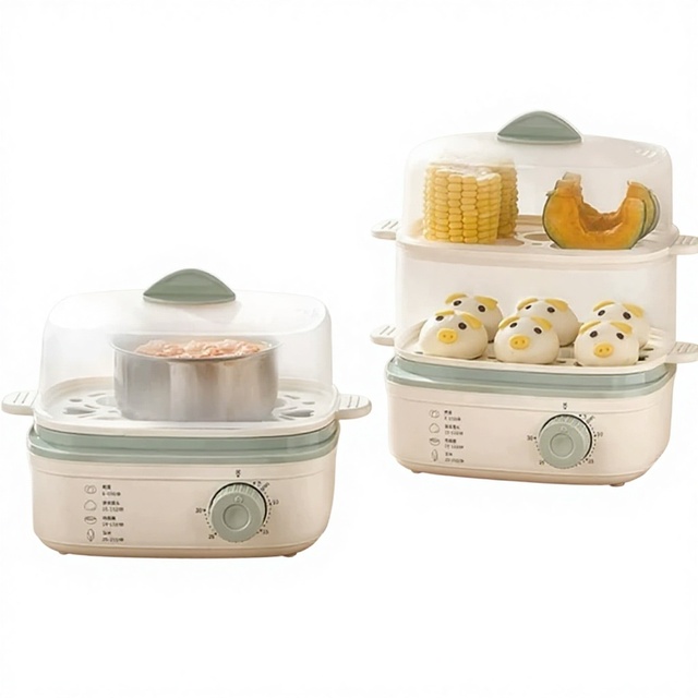 Multifunction Electric Steamer Home & Dormitory Use Double-layer 350W All-in-one Breakfast Maker Egg Cooker with 3-year Warranty