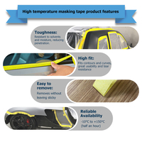 Cinta de Enmascarar Automotriz para Pintura de Carrocería, Resistente a Altas Temperaturas (80°C), Sin Residuos, de Papel Crepé de Caucho Natural