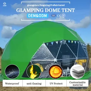 Luxus Dach PVC beheizt Eco Fertighaus Transparent Geodätische Kuppel Hotel Glamping Zelt Haus Wüste Runde Kuppel Zelt Für Camping