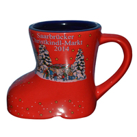 Mug de Noël en céramique et porcelaine, décoré d'un motif mignon en forme de botte, non toxique, sans plomb ni cadmium, pour café, thé, cadeau d'affaires