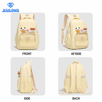 Mochila Escolar de Gran Capacidad para Niñas con Lonchera y Estuche para Lápices, Mochila Escolar con Decoración de Muñeca de Peluche para Estudiantes