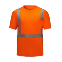 Hochs icht bares Mikrofaser-Sicherheits-T-Shirt Reflektieren des Gelb Orange Männer Frauen Kurzarm-Sicherheits-T-Shirt