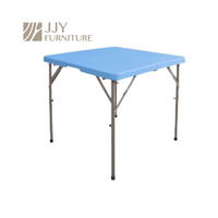 Table pliante en plastique HDPE blanc robuste JJY-ZDZ-D002 86cm carré Portable extérieur intérieur utilitaire meubles de salle à manger