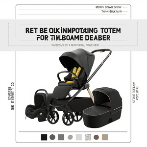 LeShu New <b>Product</b> Hot Sale High Quality Foldable <b>Iron</b> Tube Frame 3 in 1 Baby Stroller Set Luxury 0-3 Years - Product Image 3