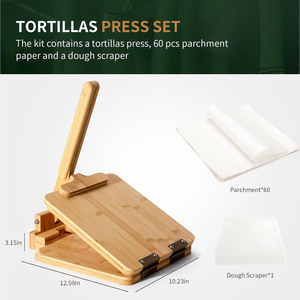 Presse à tortillas populaire en bambou et bois, également pour faire des enveloppes de raviolis - Product Image 5