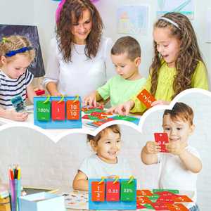 69 Piezas de Tarjetas Manipulables para Juegos de Matemáticas, Herramienta de Aprendizaje, Tabla de Conversión entre Decimales, Porciones y Fracciones - Product Image 2