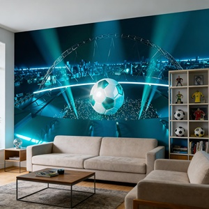 Papier peint mural de football pour les passionnés de football, décoration murale pour salon, chambre à coucher, chambre de garçons, toile murale terrain de football - Product Image 3