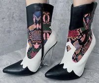 Botas femininas transparentes, botas de salto alto com tornozelo