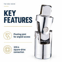 Adaptateur de douille à joint universel 3/8 pouce en acier CR-V pour clé à cliquet, accès angulaire