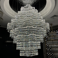 Grand lustre en cristal de luxe moderne pour banquet dans le hall de l'hôtel personnalisé