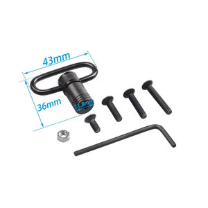 Correa táctica de seguridad de metal negro de liberación rápida de 1 pulgada/1.25 pulgadas/1.5 pulgadas con hebilla QD moleteada y tornillos de base - Product Image 6