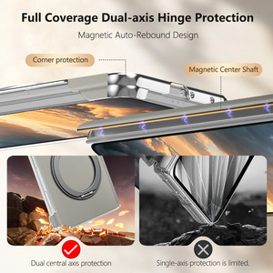 Funda para iPhone Duo Fold con Soporte Magnético Giratorio de 360°, Cristal Frontal Mate y Bisagra de PC - Product Image 6