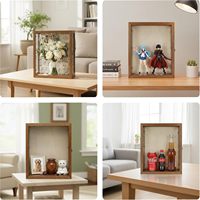 Vitrine en bois pour montage mural ou sur table, boîte à ombre rectangulaire pour mariage, commémoration d'animaux de compagnie, figurines miniatures, souvenirs de bébé