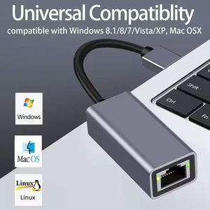 Adaptateur USB C Gigabit Ethernet LAN, carte réseau haute vitesse 100 Mbps, adaptateur Ethernet filaire externe RJ45 pour ordinateur portable - Product Image 4