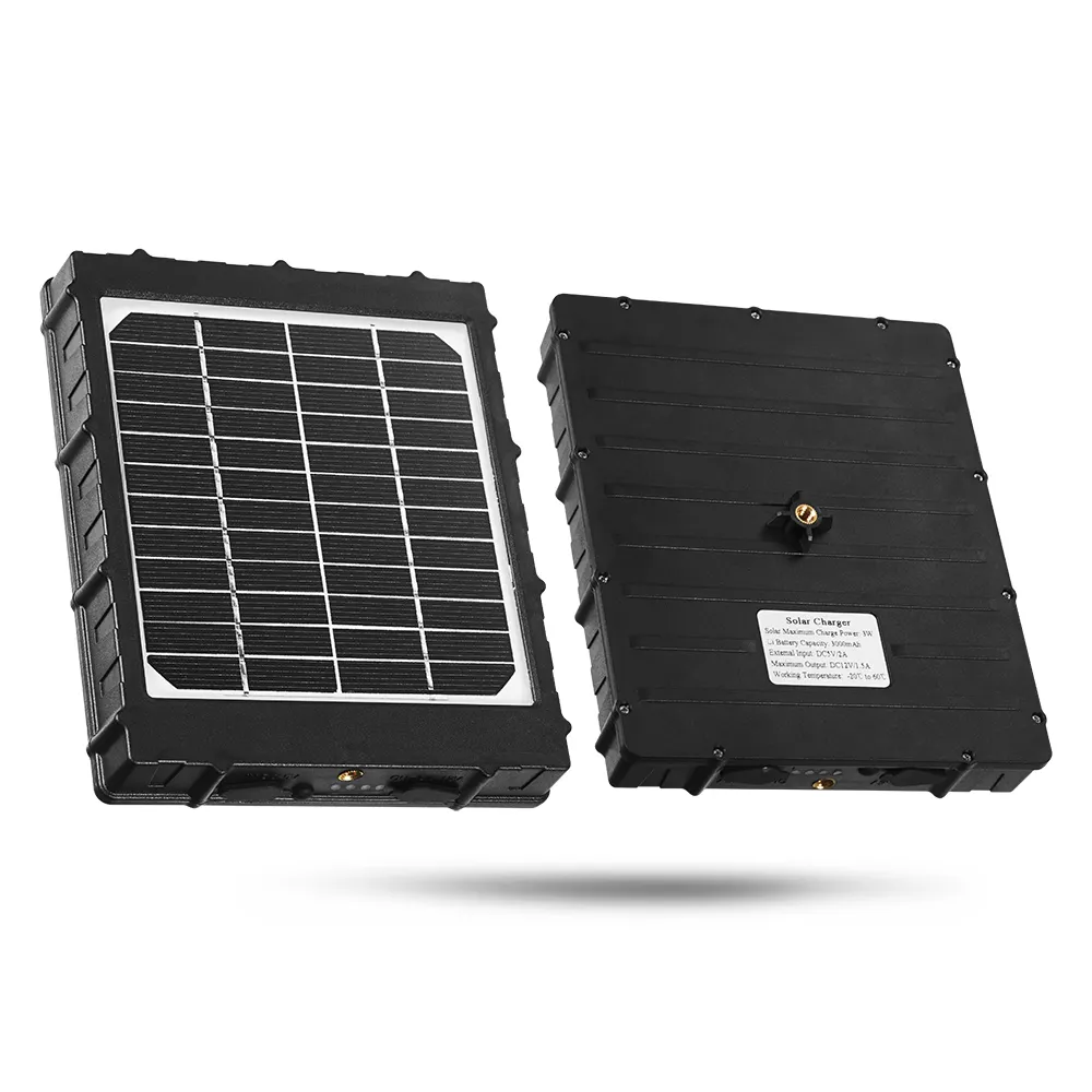 3W 8000 mAh Solarmodule für Wildlife Scouting Cellular Game Trail Kameras mit 5/6/9/12V externer wiederauf ladbarer Batterie