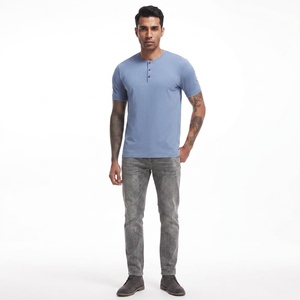 Camisetas de Algodón para Hombre, Camiseta de Manga Corta, Cuello Redondo, Lisa, Informal, Camisetas de Algodón para Hombre - Product Image 1