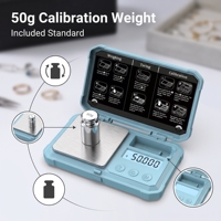 Balance de poche numérique à coque rigide S005, 200g 0.01g, avec poids d'étalonnage de 50g, rétroéclairage LCD, balance pour bijoux et or