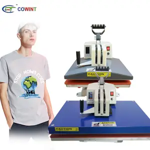 Cowint mesin transfer tekan panas sublimasi cetak 16x20 T Shirt mesin cetak untuk menyesuaikan gambar yang jelas