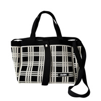 Sac fourre-tout en tricot Argyle 2026 grande capacité, sac à main à motif damier pour femme, sac à bandoulière décontracté, logo personnalisé