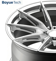 Jante de luxe Boyue monobloc en alliage d'aluminium forgé, finition argent brossé poli, à rayons multiples, PCD 5*108 5*112 5*114.3 5*115