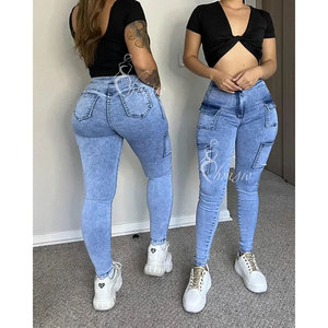 Jeans Ajustados <span class=keywords><strong>de</strong></span> Bolsillo para Mujer, Jeans Personalizados, Pantalones Vaqueros <span class=keywords><strong>de</strong></span> Mezclilla para Mamá, Talla Grande, Colombianos, <span class=keywords><strong>de</strong></span> Cintura Alta - Product Image 4