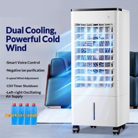 Ventilateur de climatisation DC super rafraîchissant, mobile, petit, pour chambre à coucher, avec minuterie, 3 vitesses et circulation d'eau glacée