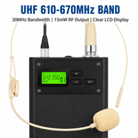 Microphone-casque sans fil UHF haute fidélité, stable, longue portée, avec écran LCD, compact, pour podcasting commercial
