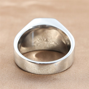 Bague géométrique pour homme en pierre noire, or jaune, acier inoxydable, style rétro punk, bijou cadeau 24061 - Product Image 2