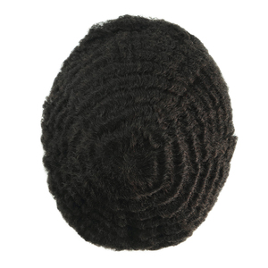 Perruques en cheveux humains bouclés pour hommes, toupet pour peau <span class=keywords><strong>afro</strong></span>, remplacement capillaire - Product Image 5