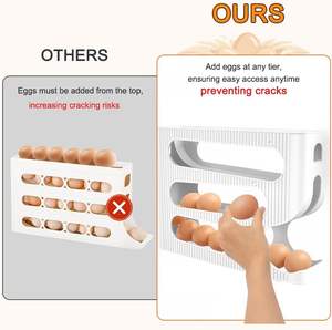 Porte-œufs automatique à roulement vers le bas, lot de 2, organisateur de rangement pour réfrigérateur, conteneur peu encombrant, distributeur pour réfrigérateur - Product Image 2