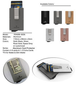 Porte-cartes de crédit CardHoda Slim en aluminium avec blocage RFID antivol pour affaires, pour portefeuille, tendance, 6 pouces, 9 mm - Product Image 2