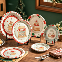Assiettes en papier écologiques de 5 pouces pour la promotion, vaisselle en papier bon marché en gros pour les fêtes