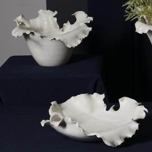 Jarrón de cerámica Blanco de forma Irregular de lujo, centro de mesa de cobre moderno para decoración del hogar o del Hotel - Product Image 5