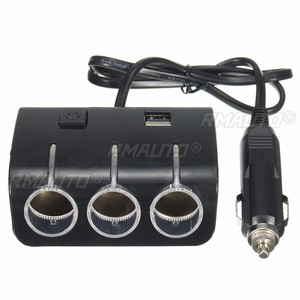 3 ช่องเสียบ 120W รถออโต้ซิการ์ไลท์เตอร์สปลิตเตอร์ 2 พอร์ต USB อะแดปเตอร์ชาร์จพร้อมสวิตช์อุปกรณ์เสริมในรถยนต์ 12V 24V - Product Image 4