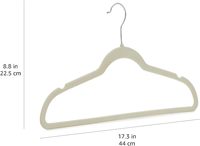 Lot de 30 cintres ivoire/beige en velours mince antidérapants pour costumes, crochet en fer moderne, organisateur de vêtements en plastique