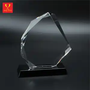 Hitop Business souvenir wholesale clear K9 crystal cleared plaque award trophy with black base