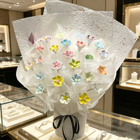 Bouquet de fleurs préservées faites à la main de Jingdezhen, cadeau idéal pour la Saint-Valentin, la fête des mères, pour maman, petite amie