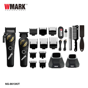 Kit de Barbier WMARK NG-8613KIT <span class=keywords><strong>Tondeuse</strong></span> à Cheveux Rechargeable avec Batterie Écologique pour <span class=keywords><strong>Homme</strong></span> <span class=keywords><strong>Tondeuse</strong></span> de Précision Noir Haute Vitesse pour Salon - Product Image 2